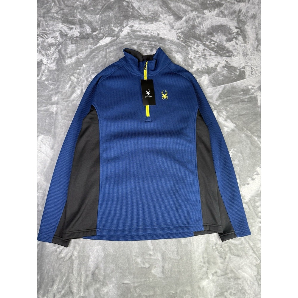 Spyder Outbound 1 / 2 Zip Sweatshirt Mens XXL Blue Waffle Knit Fleece 1299048
